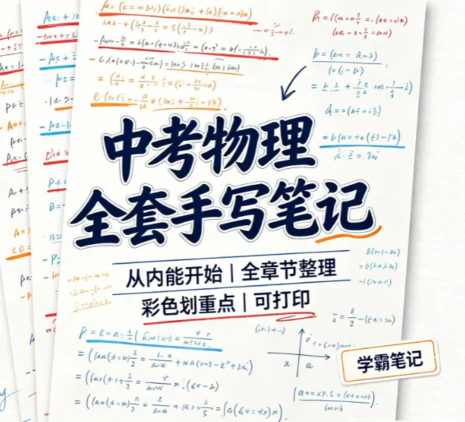 【中考物理全套资料】彩色手写学霸笔记,全章节整理--可下载 可打印-第4张图片-四季读书网