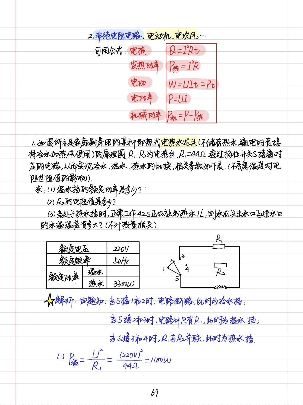 【中考物理全套资料】彩色手写学霸笔记,全章节整理--可下载 可打印-第28张图片-四季读书网
