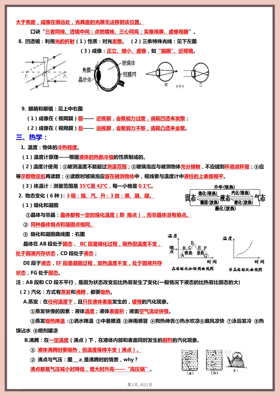 2026年最新版中考物理“记忆知识点”归纳,有完整电子版可打印,建议家长转发收藏!-第4张图片-四季读书网
