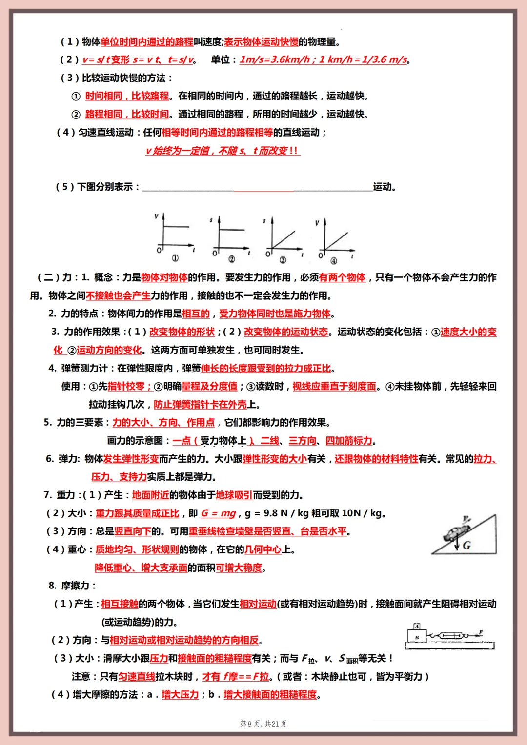 2026年最新版中考物理“记忆知识点”归纳,有完整电子版可打印,建议家长转发收藏!-第9张图片-四季读书网