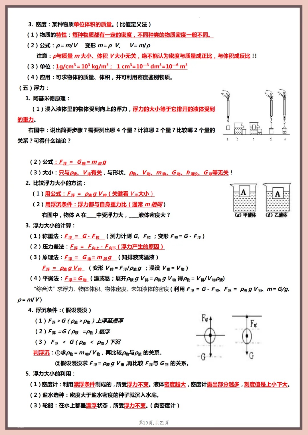 2026年最新版中考物理“记忆知识点”归纳,有完整电子版可打印,建议家长转发收藏!-第11张图片-四季读书网