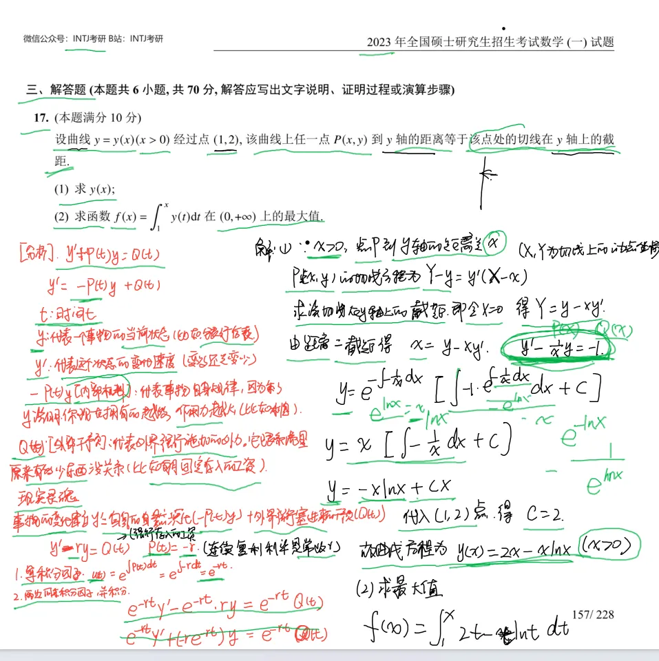 求原函数和极大值_数一解答题17_考研真题2023-第2张图片-四季读书网