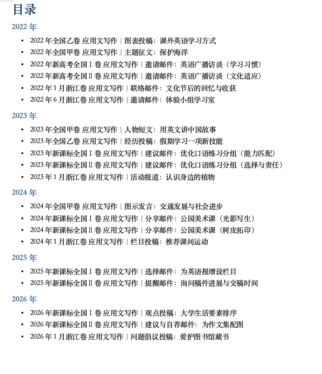 历年高考英语应用文真题(含深度拆解+迁移训练)-第1张图片-四季读书网