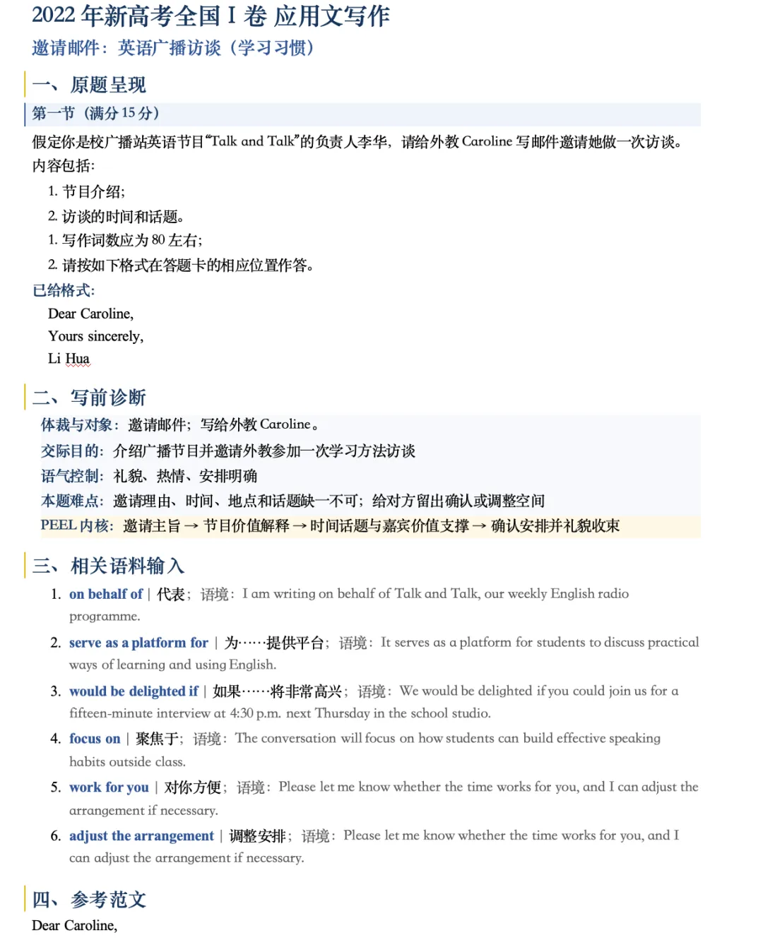 历年高考英语应用文真题(含深度拆解+迁移训练)-第2张图片-四季读书网
