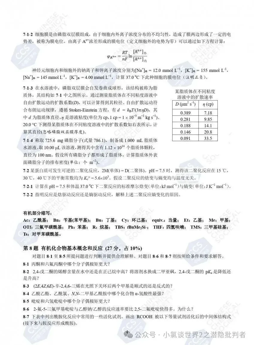中国化学奥林匹克初赛试卷(省赛)2022~2024年-第8张图片-四季读书网 中国化学奥林匹克初赛试卷(省赛)2022~2024年-第8张图片-四季读书网