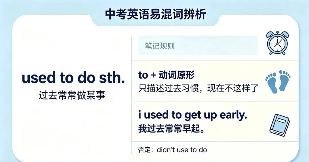 中考英语易混词辨析|used to / be used to / get used to 三大压轴考点彻底分清-第1张图片-四季读书网
