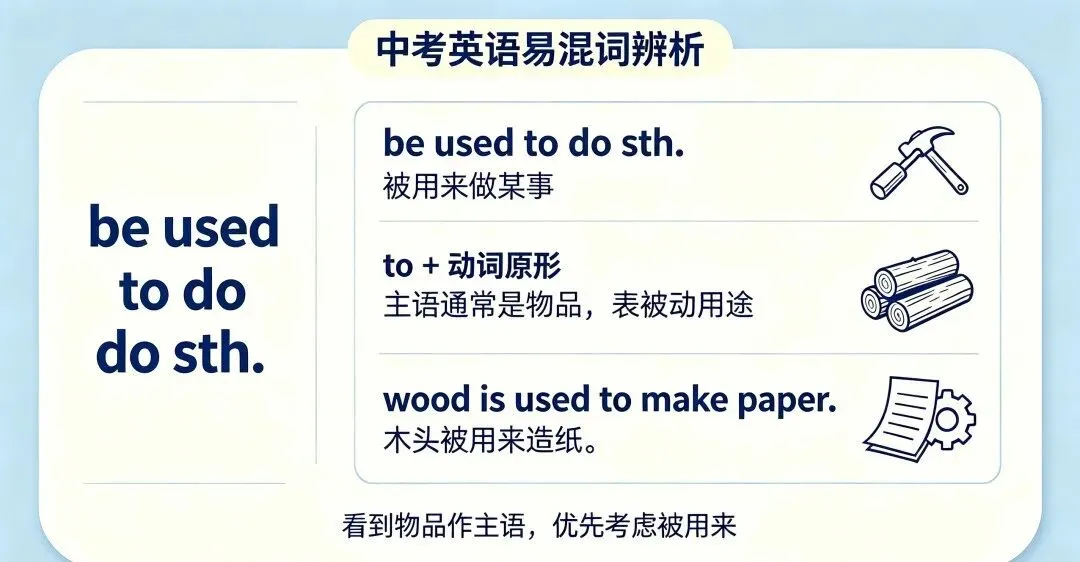 中考英语易混词辨析|used to / be used to / get used to 三大压轴考点彻底分清-第2张图片-四季读书网