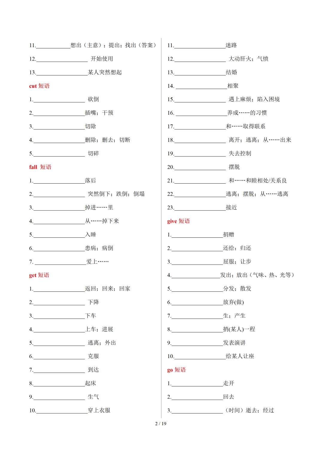 中考英语高频必备:易错易混短语梳理(默写版+背诵版)-第4张图片-四季读书网