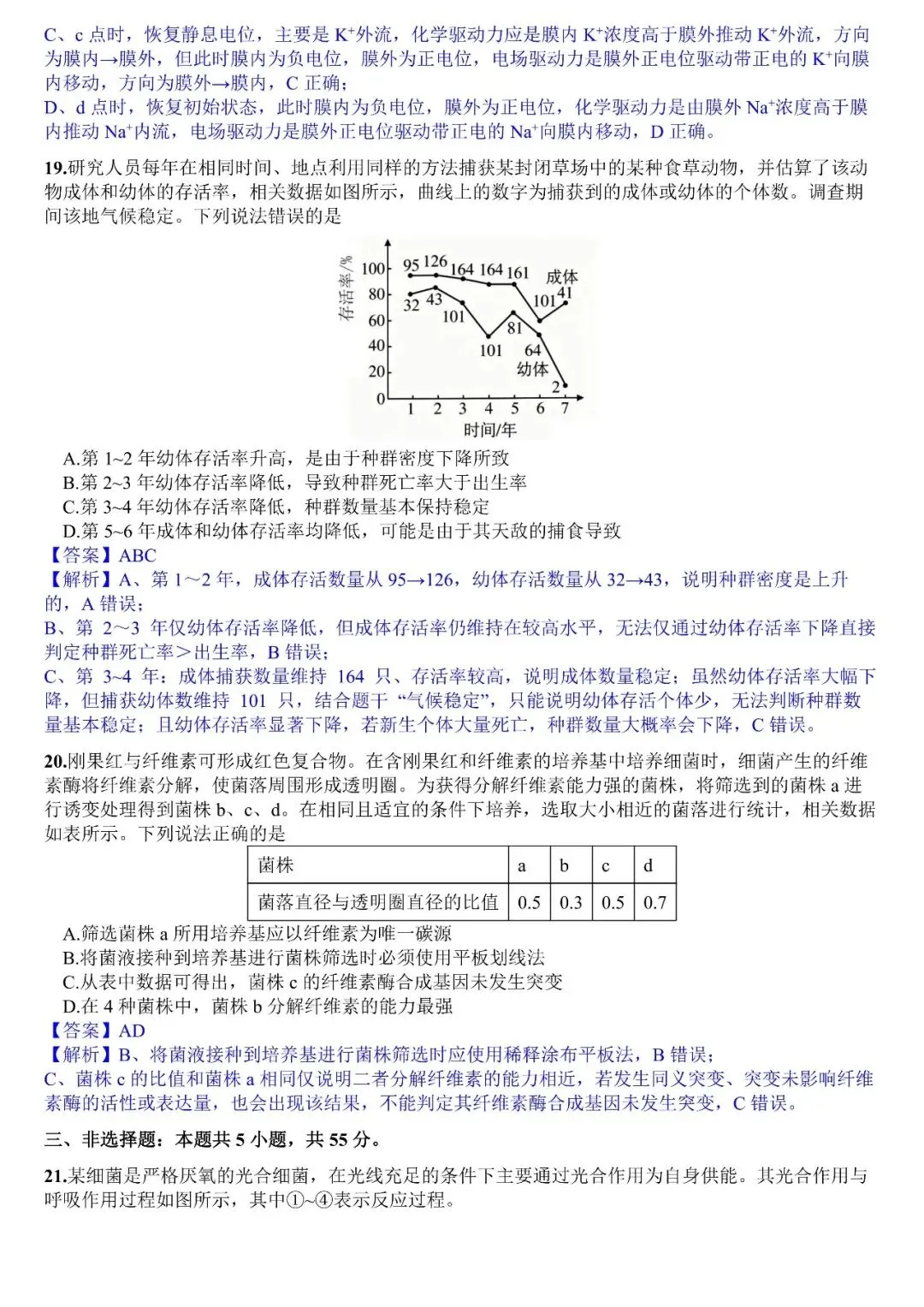 2026年高考生物真题(山东)-第6张图片-四季读书网
