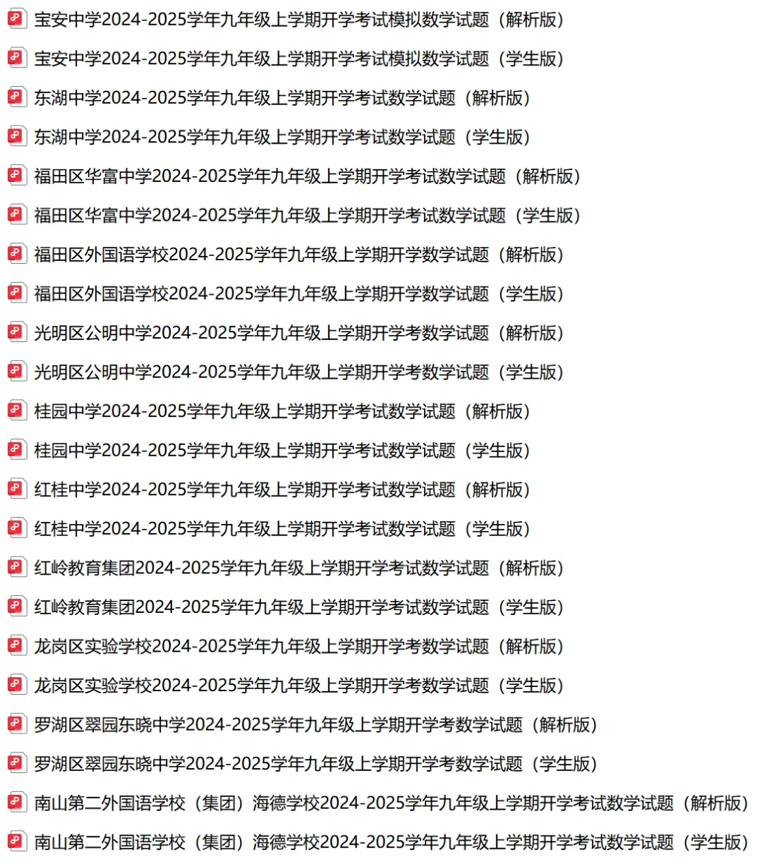 【开学考】深圳新初三开学名校真题试卷!可下载打印!-第6张图片-四季读书网