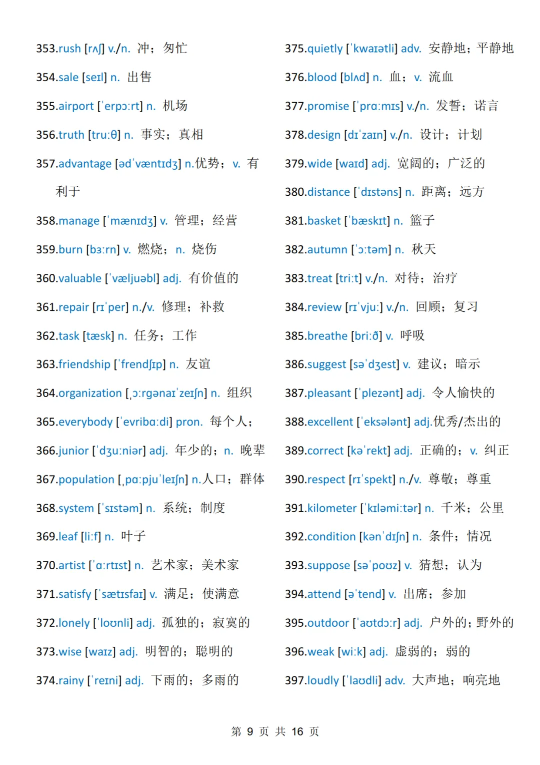 中考英语必背688个高频词-第10张图片-四季读书网
