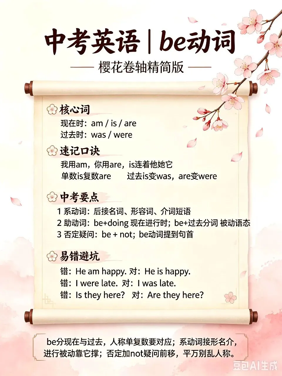 中考语法精讲|全面掌握be动词用法,夯实英语语法根基-第1张图片-四季读书网