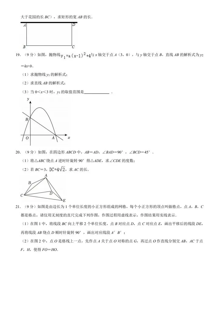 武昌区2025-2026九上期中数学试卷含答案-第5张图片-四季读书网
