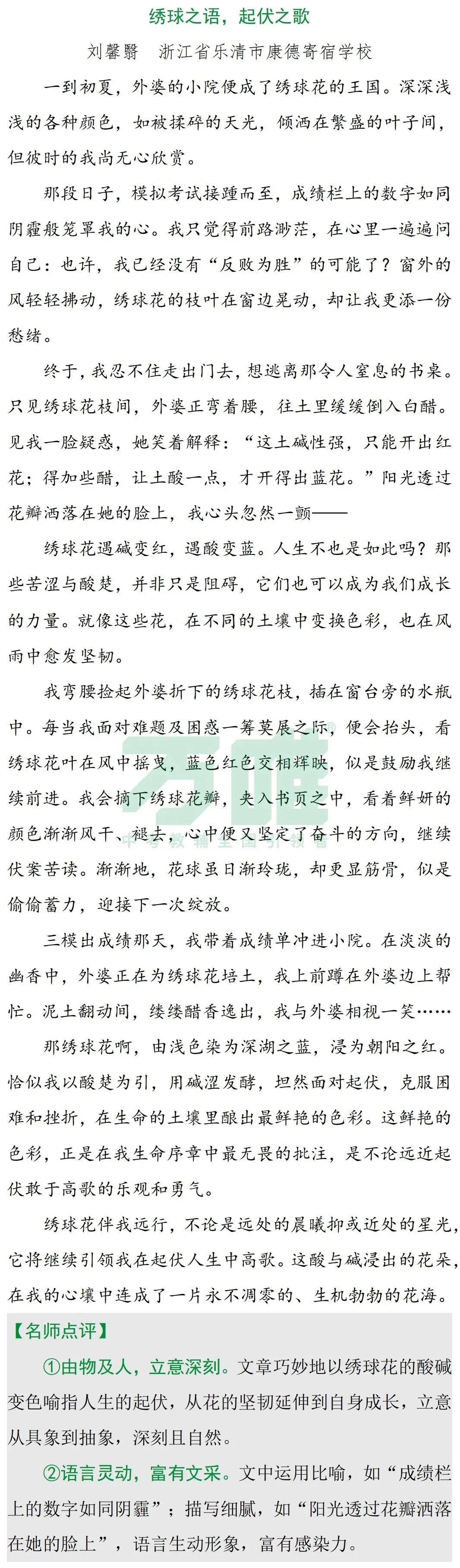 中考满分作文展六-第4张图片-四季读书网