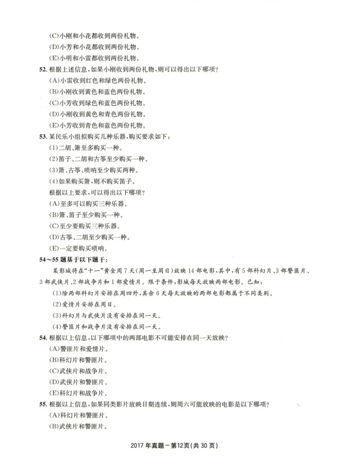2017年考研199管理类综合真题及答案解析-第15张图片-四季读书网