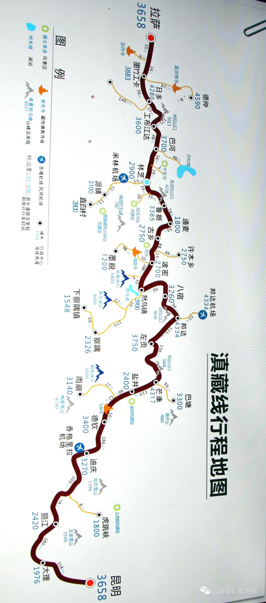 滇藏线全程线路详细(滇藏线自驾游攻略线路图)