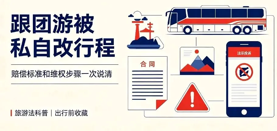 旅游维权指南:旅行社擅自更改行程法定赔偿标准,附实操维权流程+法院判例