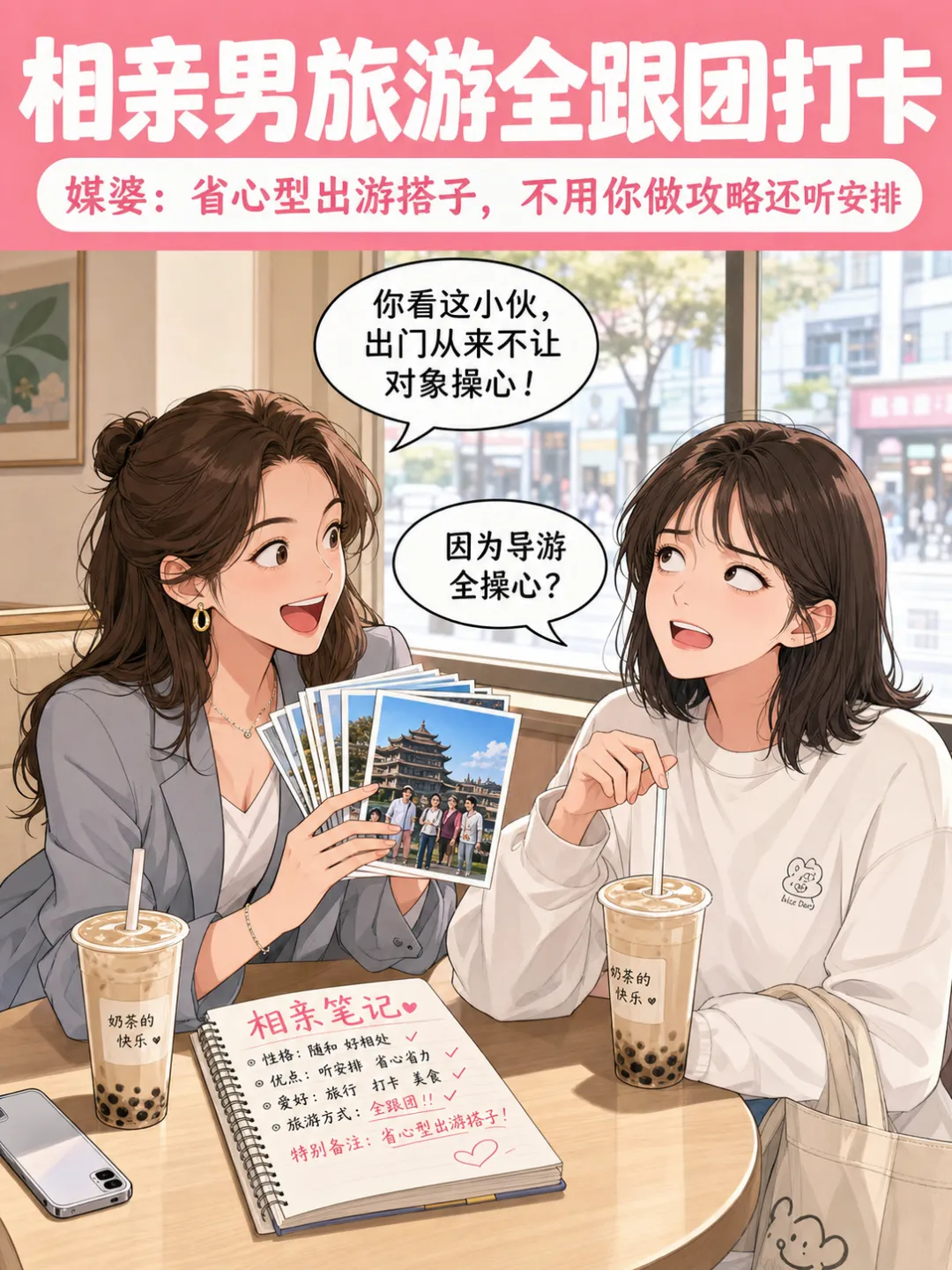 相亲男旅游全跟团打卡,媒婆翻译'省心型出游搭子不用你做攻略还听安排'