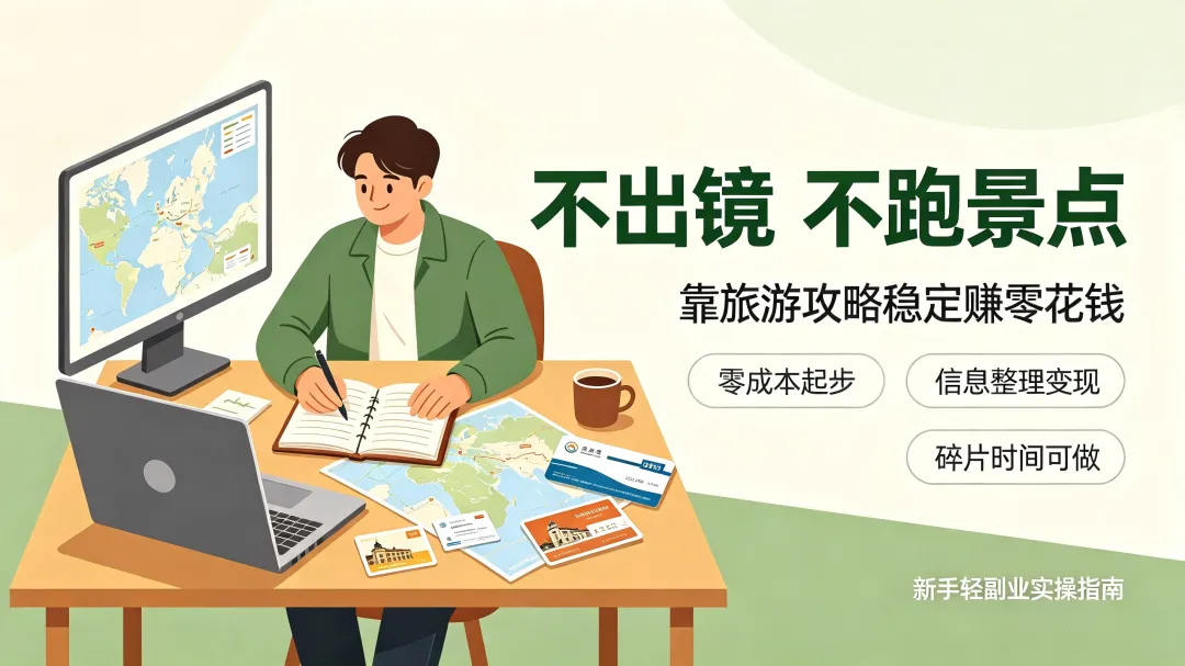 零成本轻副业|不出镜、不跑景点,靠旅游攻略稳定赚零花钱,日赚几张没压力(新手可直接落地)