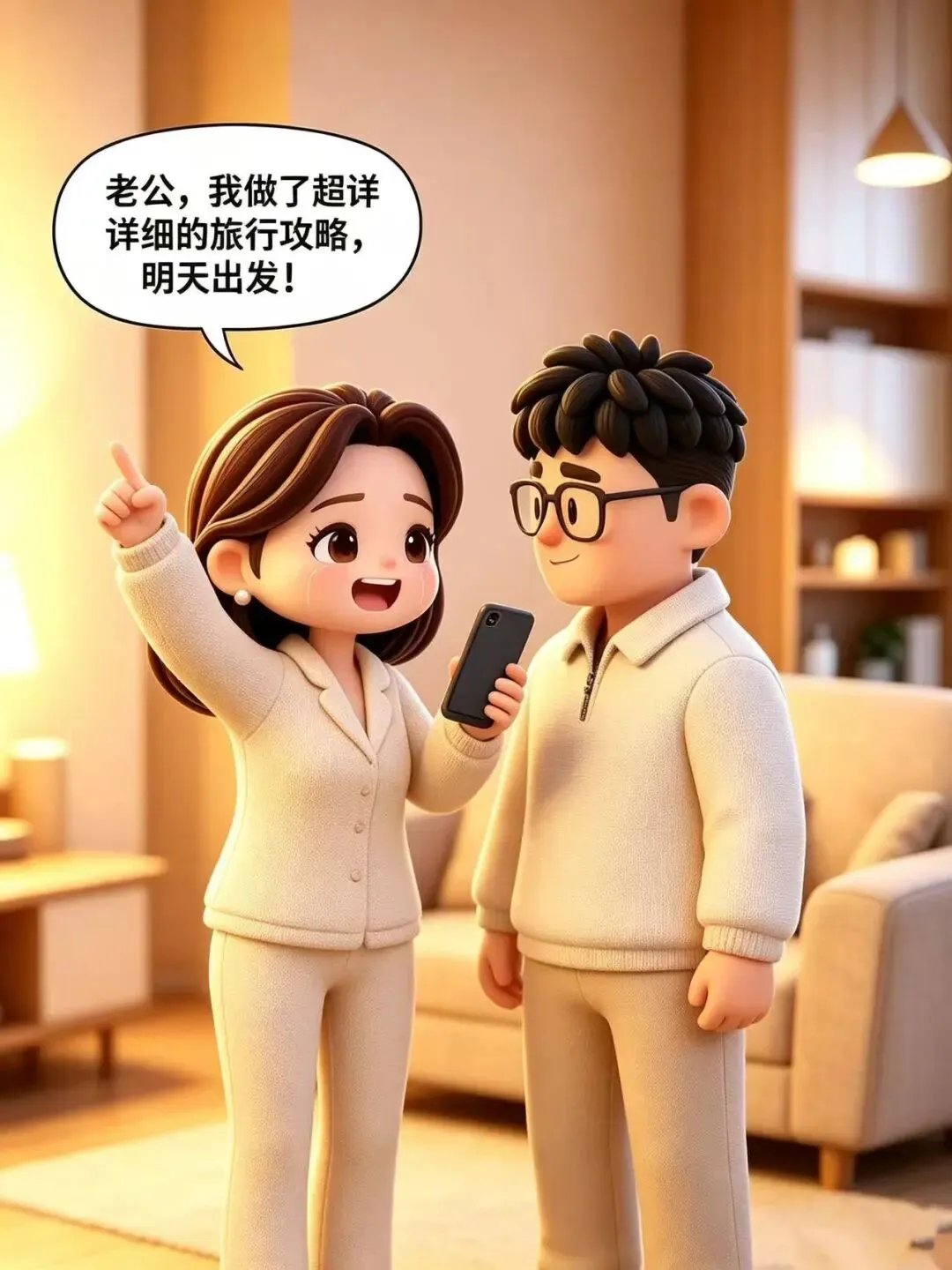 每日一笑:老婆:“老公,我做了超详细的旅行攻略,明天出发!”