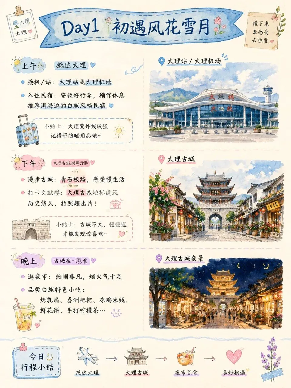 大理五日 手绘旅行攻略