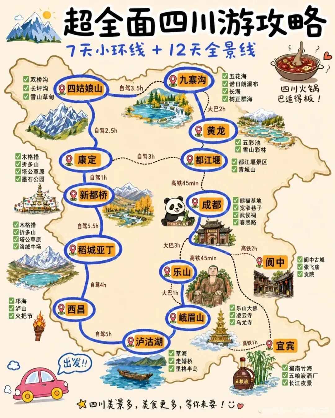 太原出发|四川旅游成都+九寨沟6天5晚+8天7晚不绕路旅游攻略