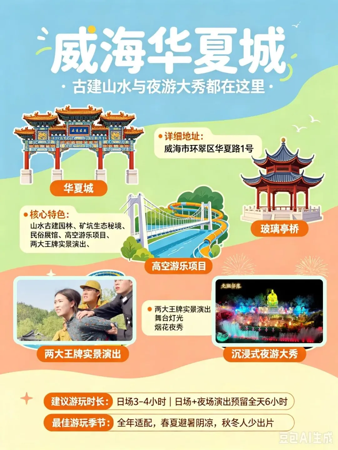威海华夏城保姆级游玩攻略|5A山水古园+实景大秀,门票路线避坑全搞定