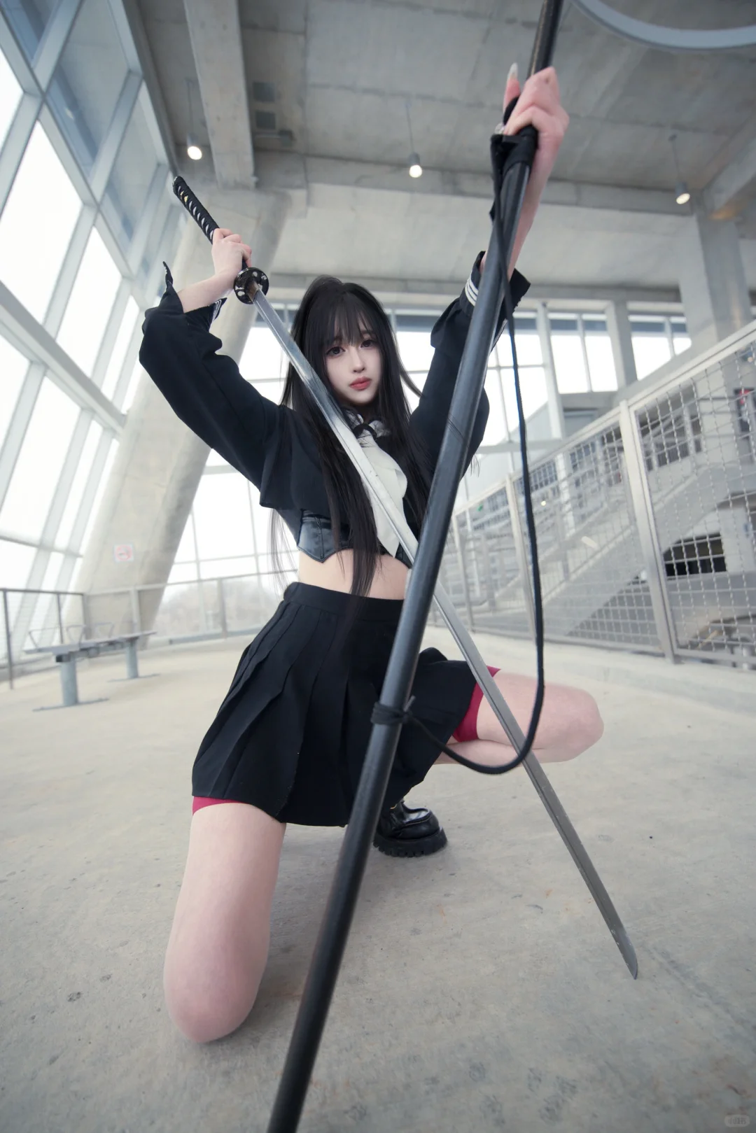 187cm/60kg在🇨🇦拍了一组武士刀jk少女～