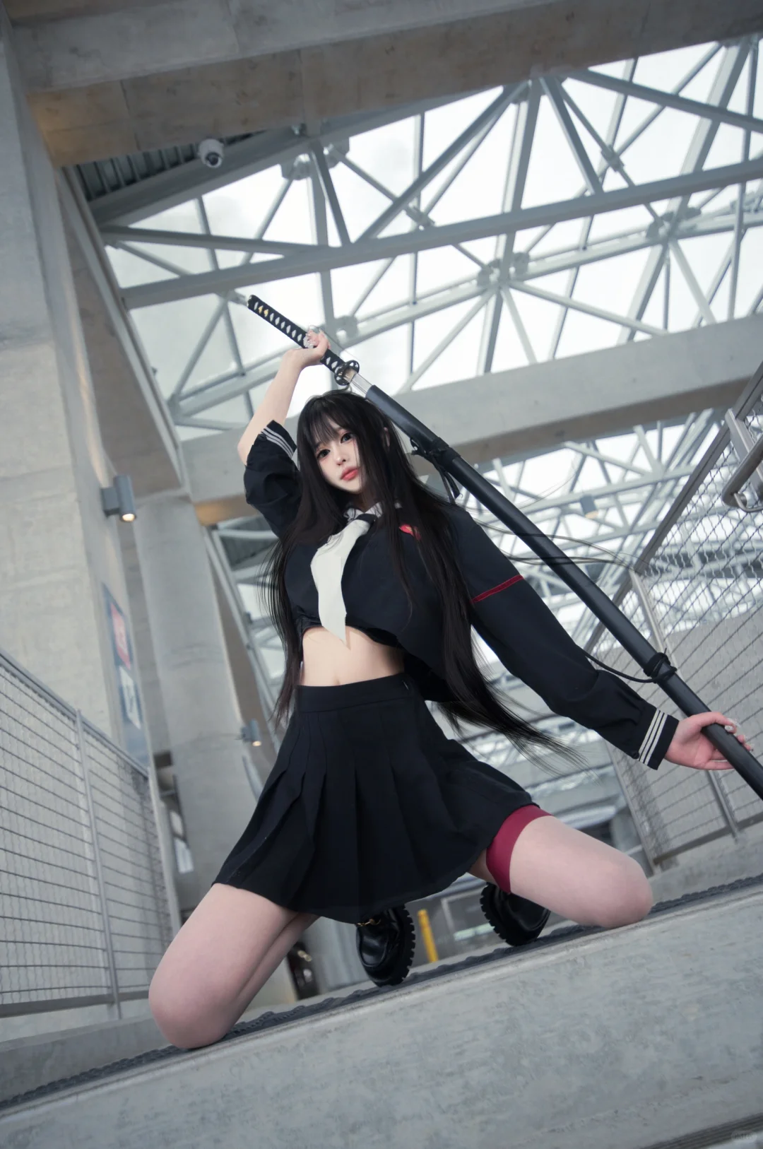 187cm/60kg在🇨🇦拍了一组武士刀jk少女～