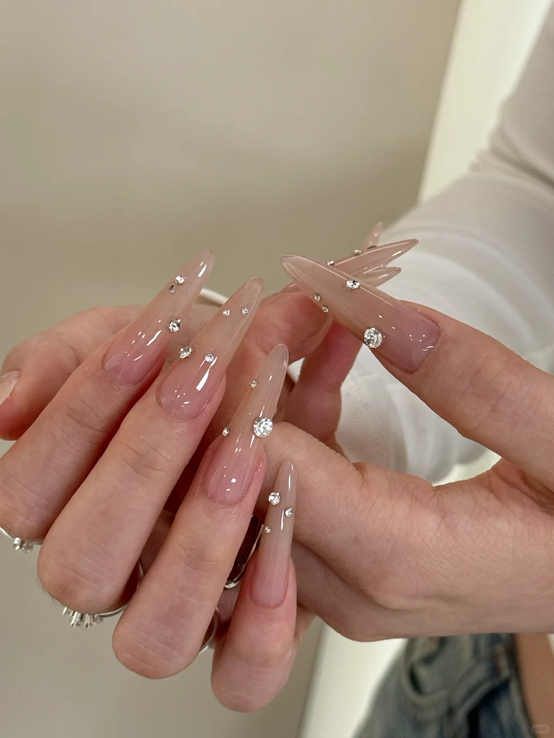 东阳美甲·纯欲裸色贴钻