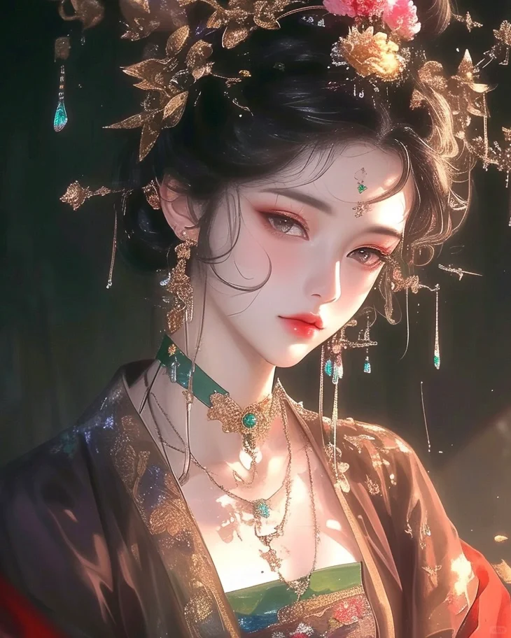 AI绘画｜古风艳丽美人