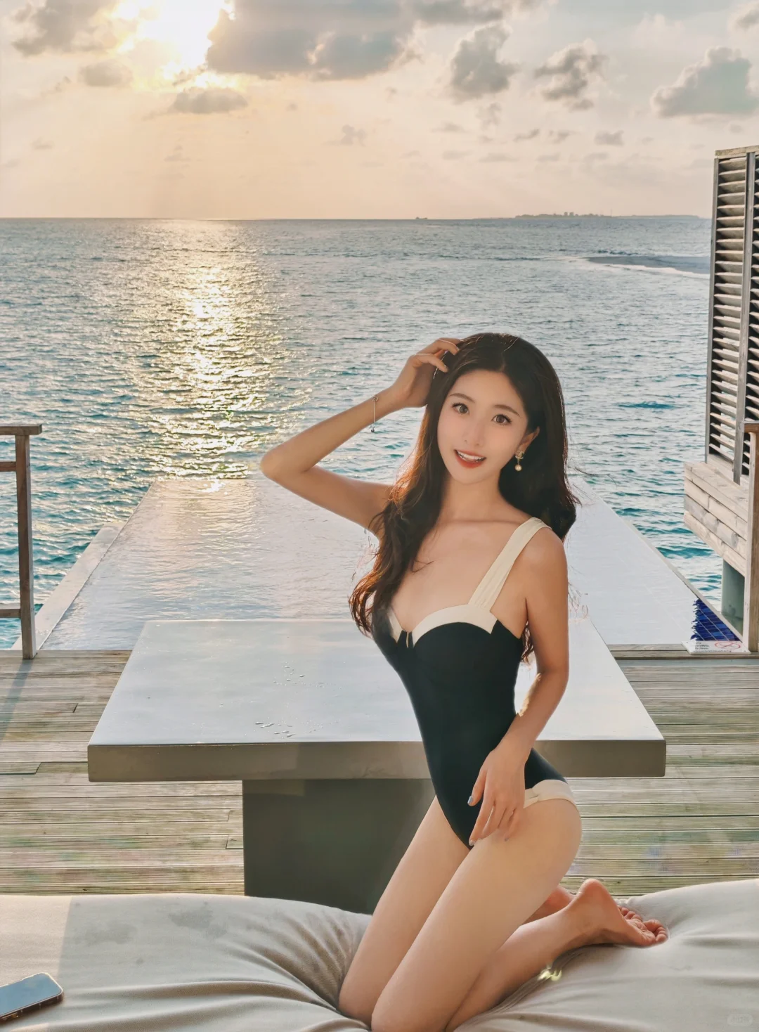 🌊马尔代夫水屋日记，泳装OOTD🖤