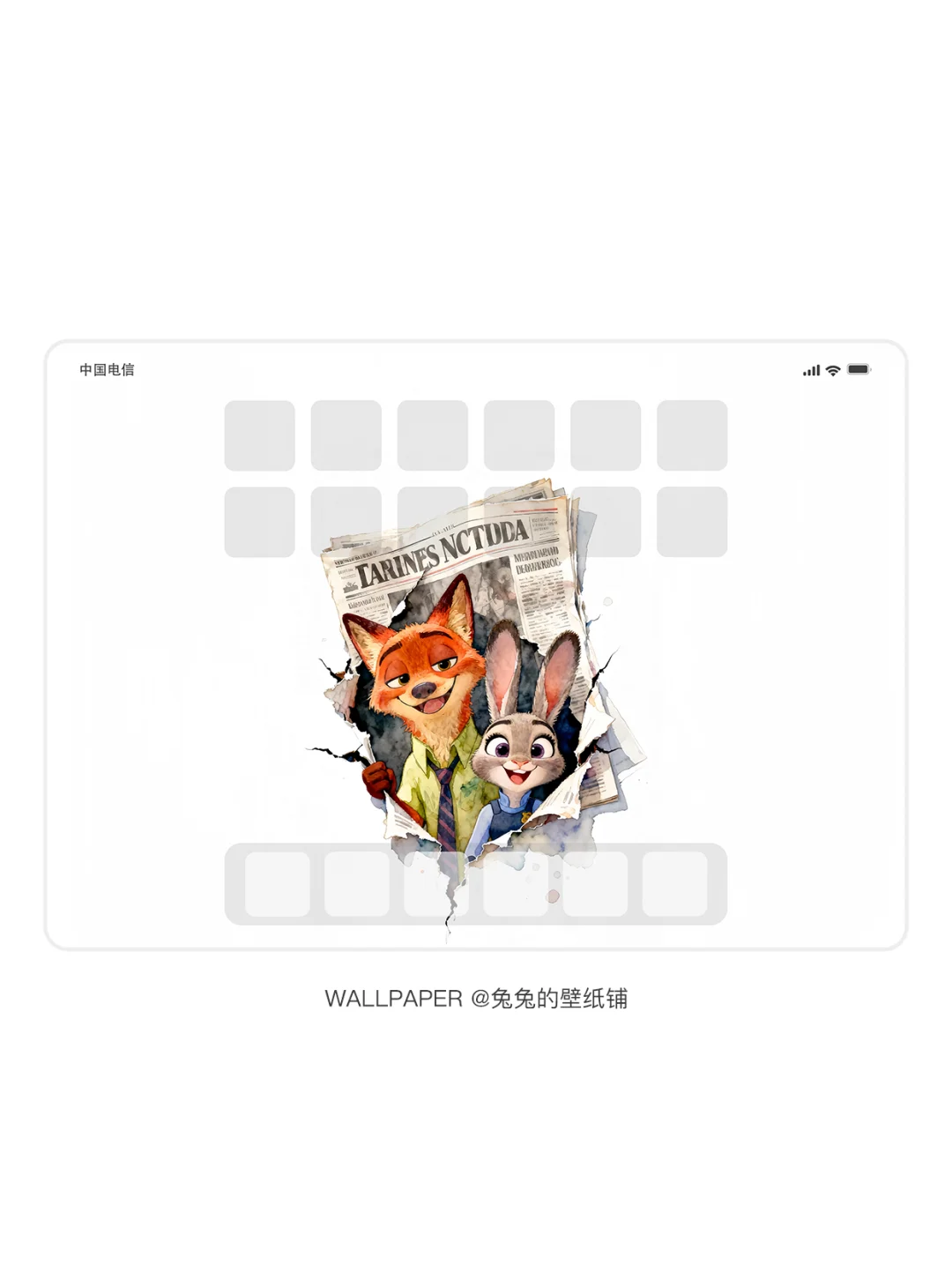 045 | 水彩风尼克和朱迪 | 平板壁纸