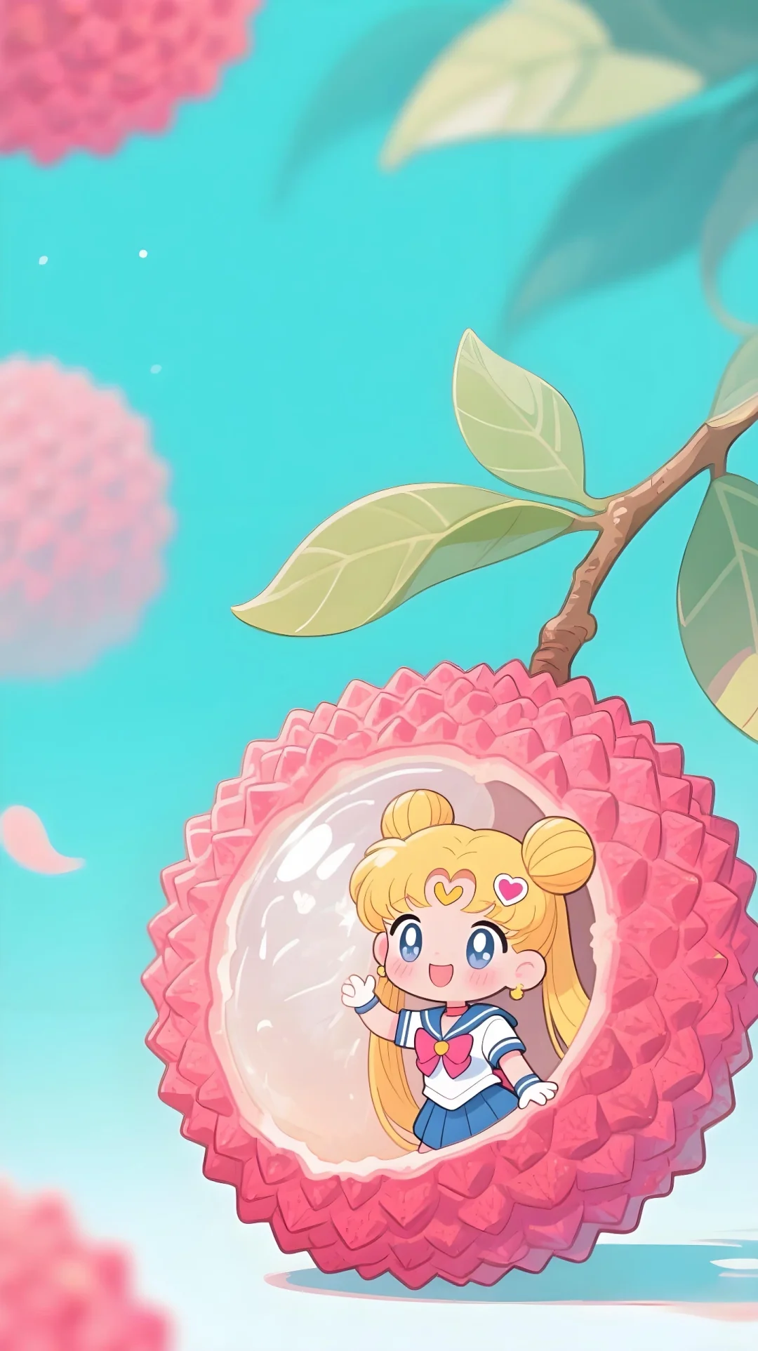 美少女遇荔枝，夏日萌趣至