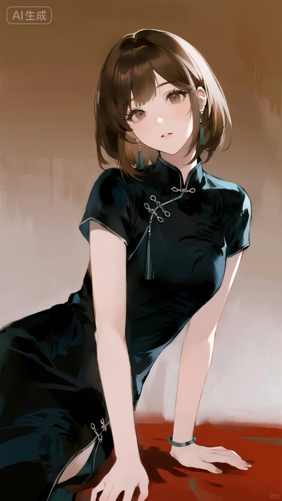 短发旗袍美人