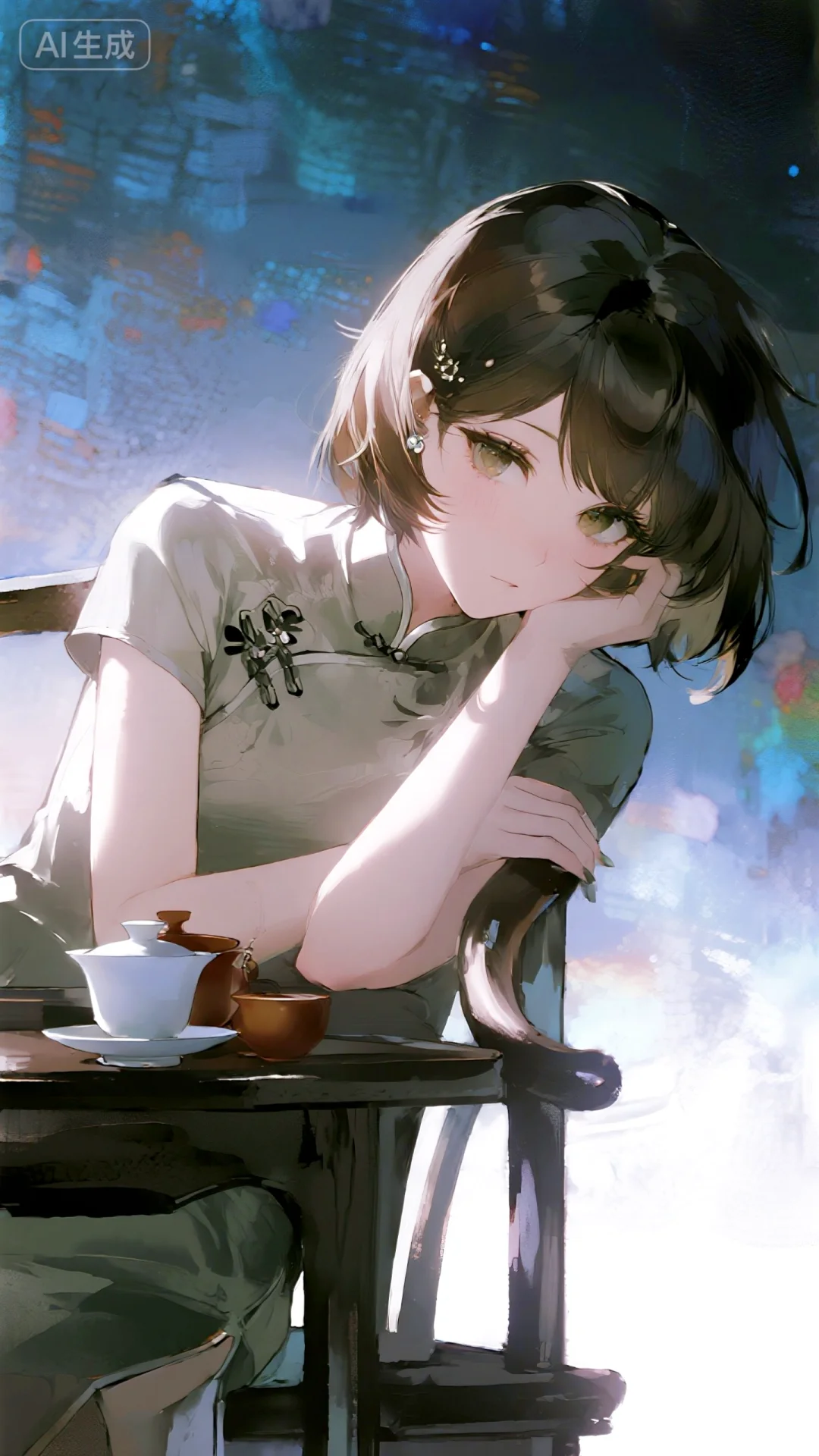 短发旗袍美人