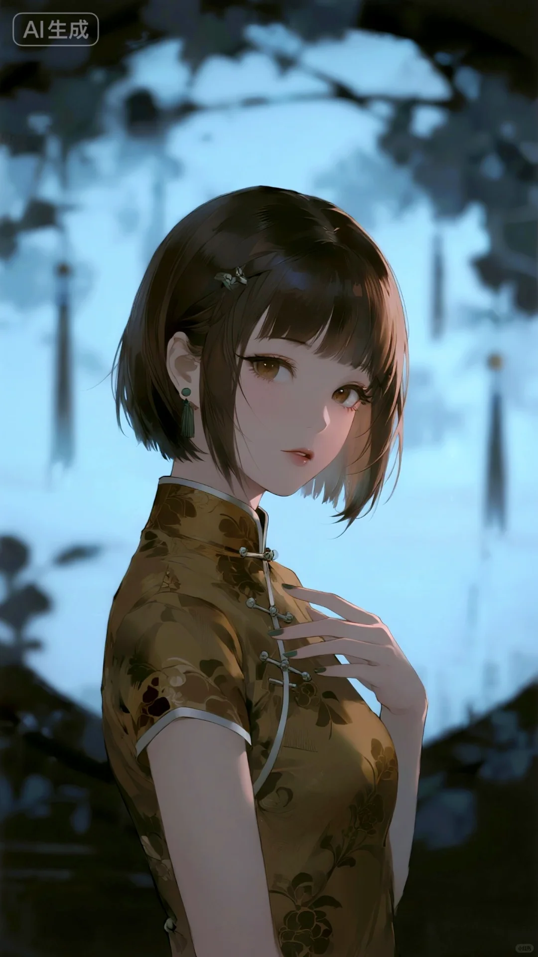 短发旗袍美人
