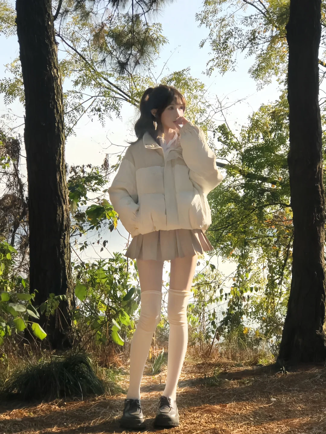 棉服➕过膝袜 这样穿也太好看了吧