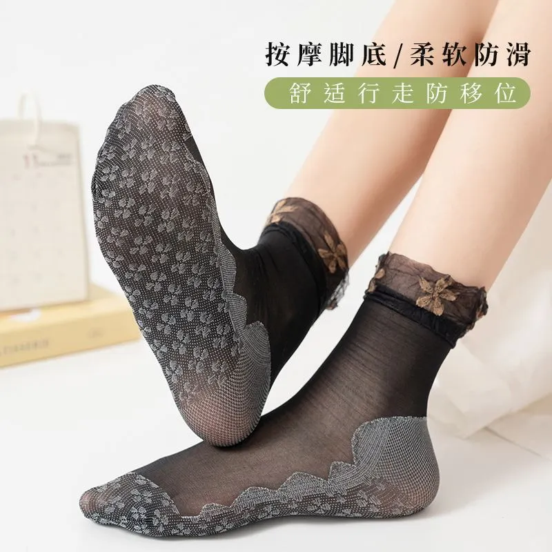 四叶草丝袜绝了！隐形防勾丝超薄中筒袜�
