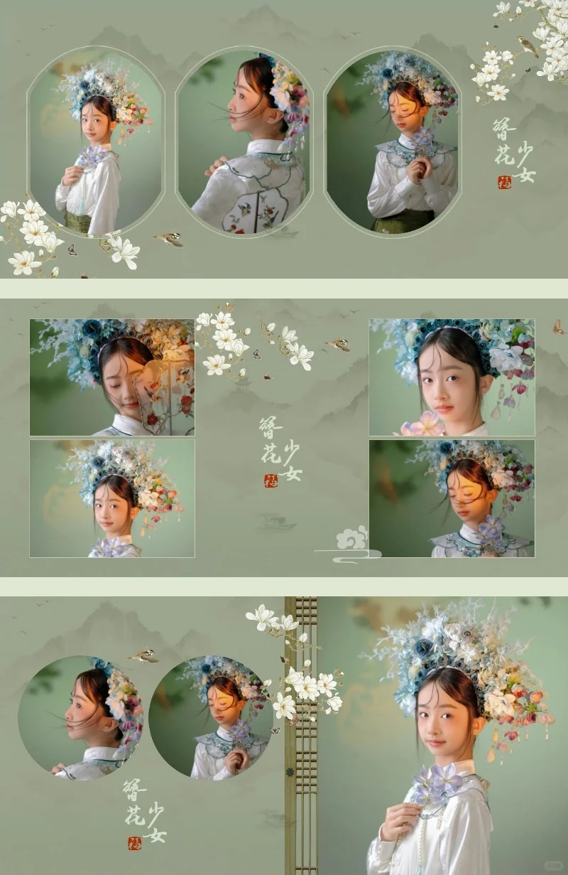 超美的簪花主题相册排版来咯～