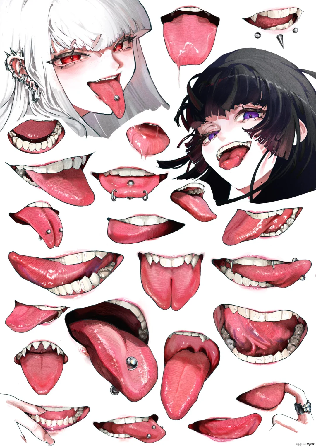 各种嘴巴的画法（好涩……）