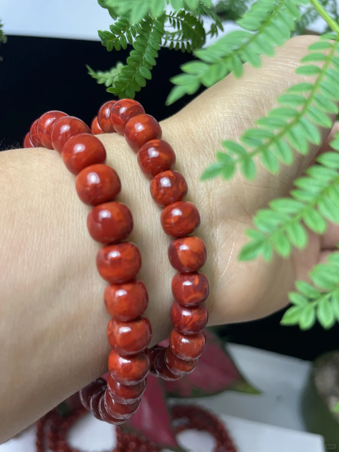 牛血红妖火焰老型手串