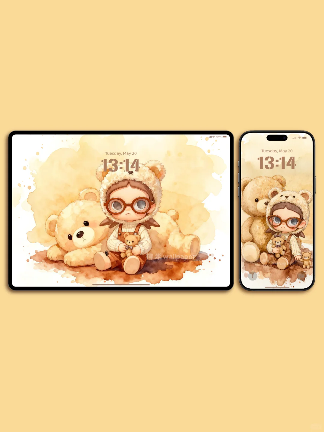 229‖zsiga·治愈小熊🐻‖水彩平板壁纸