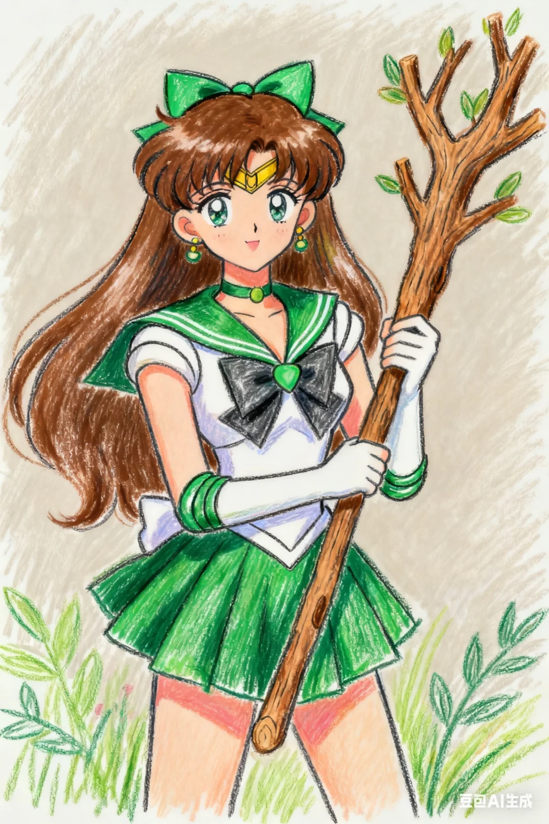 美少女战士全人物粉笔画
