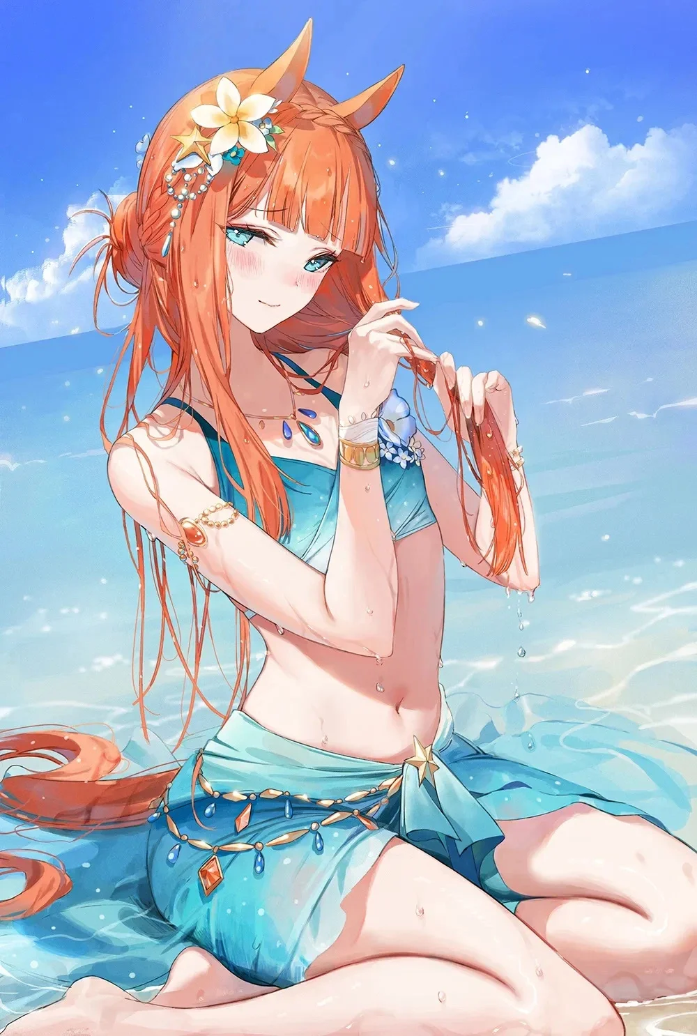动漫壁纸|夏日海滩⌯>ᴗo⌯ಣ