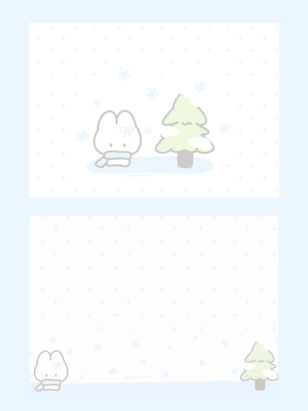 平板壁纸丨冬日雪松×兔兔小水