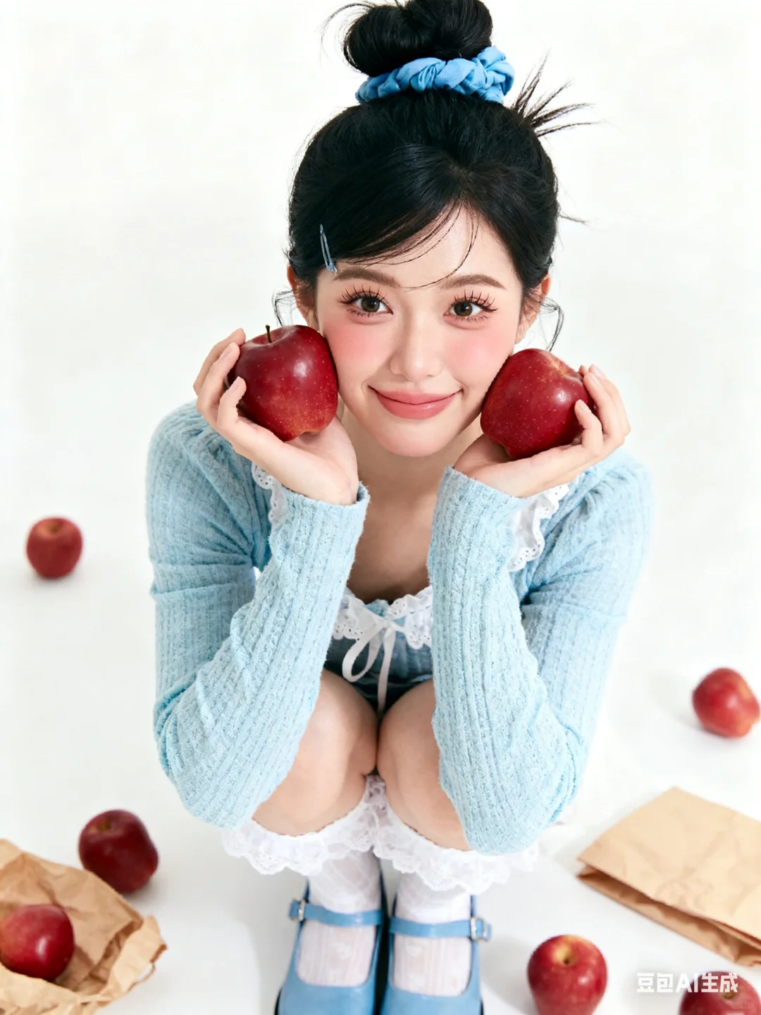 🍎苹果女孩写真(分享豆包关键词指令)