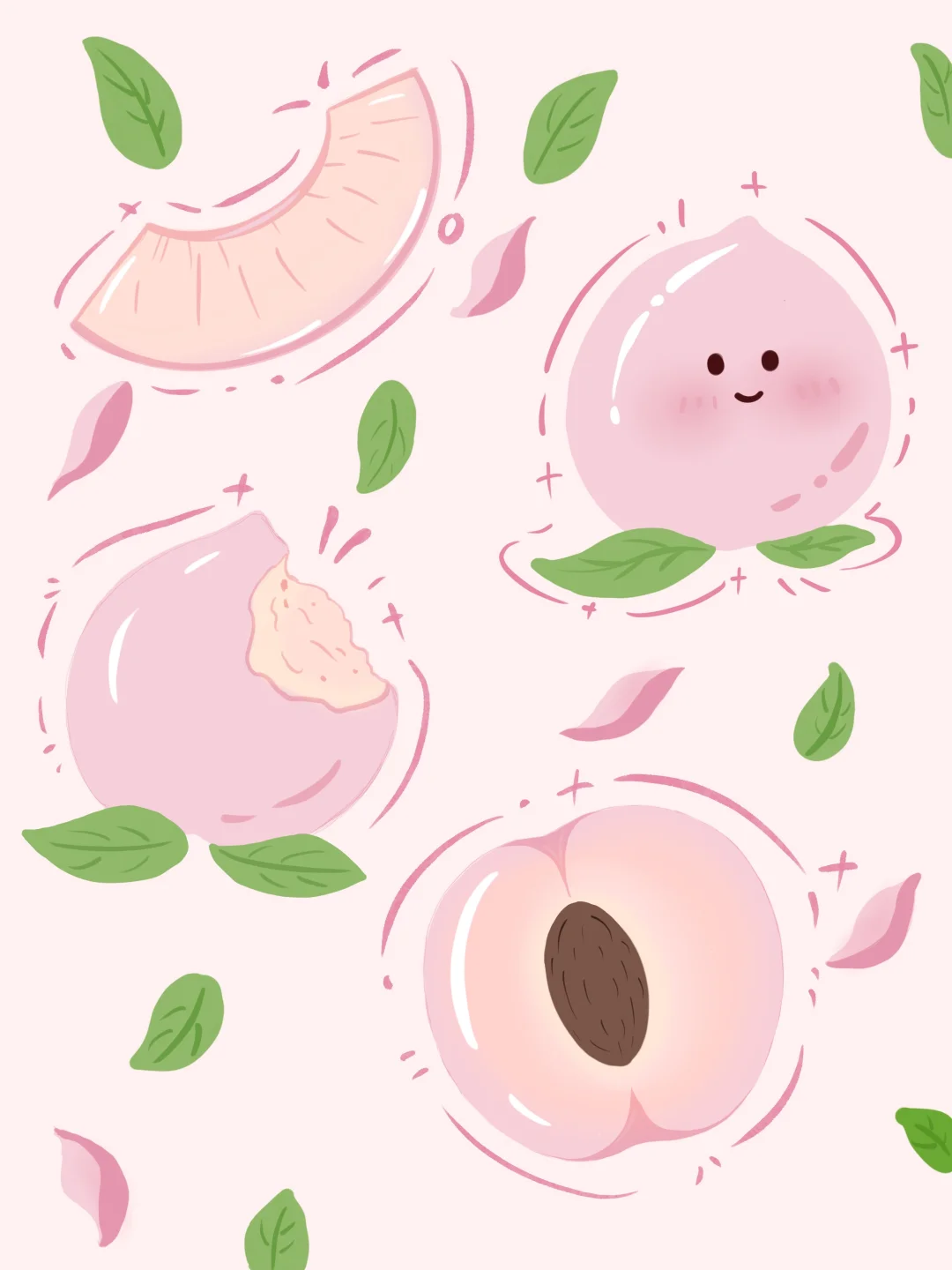 平板绘画 桃子壁纸