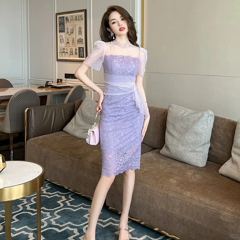 紫霞仙子本仙💜蕾丝裙美哭了