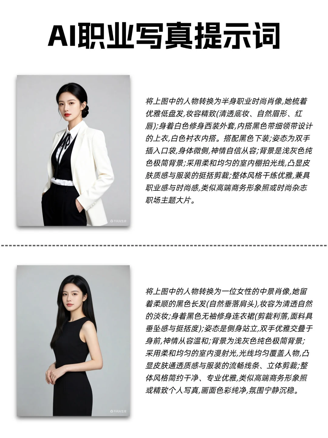 用AI一键生成9套职业写真｜附提示词